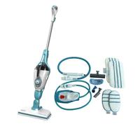 Black & Decker 9IN1 Steam-mop Pulitore a vapore verticale 0,5 L 1300 W Turchese, Bianco [FSMH1351SM]