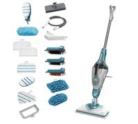 BLACK+DECKER Scopa a vapore multifunzione 2 in 1 con pulitore portatile, guanto STEAMitt e 17 accessori, BHSM1615DAM-QS