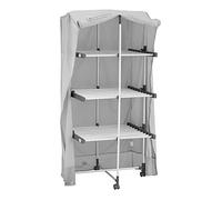 BLACK+DECKER Stendibiancheria riscaldata a 3 ripiani con rivestimento e ruote in alluminio, 140 x 73 x 68 cm, colore: Grigio freddo