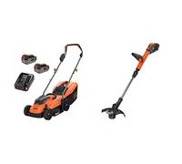 BLACK+DECKER Tagliaerba a Batteria Litio Ampiezza taglio 33 cm, Capacità di raccolta 35 Litri & STC1820PCB-XJ Tagliabordi PowerCommand a Batteria Litio 18V 2.0Ah, Taglio 28cm
