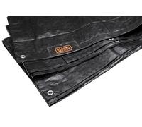 BLACK+DECKER Telone per rimorchio, 2 x 3 m, 10 occhielli in alluminio, poliestere, nero