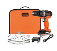 Black & Decker Trapano a percussione BDCHD12S1A 12 V, batteria 1,5 Ah, 80 accessori, borsa