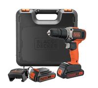 BLACK+DECKER, TRAPANO AVVITATORE A PERCUSSIONE 18V Comprende 2 batterie 1.5Ah in valigetta di plastica.BCD003C2K-QW