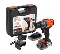 Black+Decker TRAPANO AVVITATORE A BATTERIA BCD382D2XK-QW 18 V 2 batterie 2,0 Ah