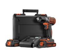 BLACK+DECKER, Trapano/Avvitatore Autosense™ 18V Litio in valigetta con doppia batteria e caricabatterie rapido. ASD18KB-QW