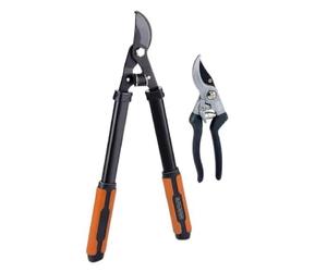 BLACK+DECKER Troncarami - 2 pezzi - cesoie da potatura 53,3 cm - cesoie da giardino 20,3 cm - nero/arancione