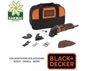Black+Decker Utensile Multifunzione 300W taglio levigatrice + Accessori e Borsa