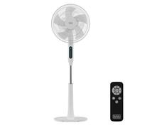 Black+Decker - Ventilatore a Piantana BXEFP30E | 30W | 24 Velocità | Modalità Normale, Naturale e Notte | Timer 15h | Silencioso | Oscillazione Automatica | Altezza Regolabile 118-138cm | Schermo LED