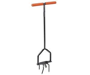 BLACK+DECKER Zappa da giardino con cricchetto - Testa girevole - Impugnatura ergonomica - Coltivazione e diserbo - Nero/Arancione