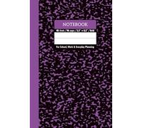 Black & Deep Lilac Marble School Notebook - Grid, 96 Pages, 5.5" x 8.5", Soft Matte Cover: For schoolwork, math, science, creative projects, and daily planning