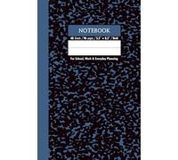 Black & Denim Marble School Notebook - Grid, 96 Pages, 5.5" x 8.5", Soft Matte Cover: For schoolwork, math, science, creative projects, and daily planning