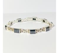 Black Diamond Bracciale 19.1cm 925 Argento Sterling AAA Certificato