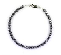 Black Diamond Bracciale 6 MM 20.3cm Certificato Terra Estratto AAA Certificato