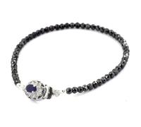 Black Diamond BRACELET-5 MM 20.3cm Con Decorato Chiusura Certificato Terra