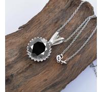 Black Diamond Ciondolo 10 KT Qualità AAA Con Catena Certificato Birthday Regalo