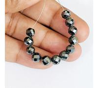 Black Diamond Perline 8 MM 12 Carbonado Terra Estratto AAA Certificato Gioielli