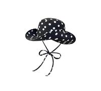 Black Dot Bucket Hat For Women, Multi-purpose, Sweet Lace-up, Fisherman, Summer, Wide Brim, UV Protection(Black Dots)