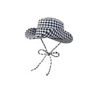 Black Dot Bucket Hat For Women, Multi-purpose, Sweet Lace-up, Fisherman, Summer, Wide Brim, UV Protection(Black lattice)