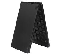 (Black) Double Fold Aluminum Alloy Bluetooth-compatible Keyboard Mini 66 Keys Wireless Keyboard for phone Android Tablet PC Rose gold