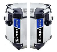 BLACK DOVES GRAPHICS Rifrangenti Adesivi bicolori compatibili con Valigie Laterali GIVI TREKKER OUTBACK 48 37 ltr Motorrad R1200GS R 1200 R1200 GS (Nero-Blu)