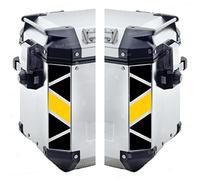 BLACK DOVES GRAPHICS Rifrangenti Adesivi bicolori compatibili con Valigie Laterali GIVI TREKKER OUTBACK 48 37 ltr Motorrad (Nero-Giallo)