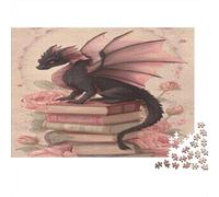 Black Drago with Pink Wings Puzzle Per Adulti |Libri antichi| 1000pcs (75x50cm) Puzzle Giochi EduGattoivi,decorazioni Per La Casa