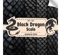 Black Dragon Scale Scrapbook Paper: 20 Double Sided Sheets, Dragon Skin for DIY Projects, Origami, Card Making, & More