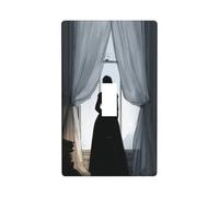 Black Dress Woman Standing by The Window Light Switch Cover Decorativo Singolo Toggle 1 Gang Piastra da Parete per Cucina Agriturismo Camera da letto Bagno Arte Decor