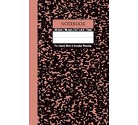 Black & Dusty Salmon Marble School Notebook - Grid, 96 Pages, 5.5" x 8.5", Soft Matte Cover: For schoolwork, math, science, creative projects, and daily planning