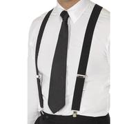 Smiffy's Bretelle Gangster 20s Elasticizzato Clip in Metallo Nero