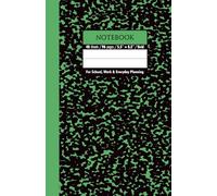Black & Emerald Green Marble School Notebook - Grid, 96 Pages, 5.5" x 8.5", Soft Matte Cover: For schoolwork, math, science, creative projects, and daily planning
