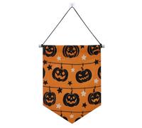 Black Evil Halloween Pumpkin banner da appendere con asta telescopica bandiera banner decorazioni per feste all'aperto per ufficio, scuola, aula, dormitorio, casa suministros para fiesta de a?o nuevo
