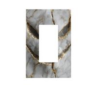 Black Evil in Luxury White Marble Light Switch Wall Plate Faceplate Cover Single Rocker 1 Gang Decorator Outlet Presa Coperture per Home Kitchen Room Bagno Decor