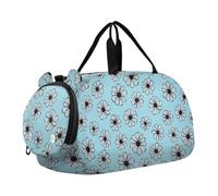 Black-eyed Susan Black Baby Blue Duffel Borse da palestra con scomparto per scarpe multifunzionale borsa da notte per ragazzi e ragazze bolso viajero
