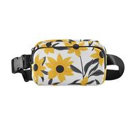 Black - Eyed Susan - Marsupio bicolore alla moda per donne, uomini, adolescenti, borsa sportiva multiuso con tracolla regolabile, per viaggi, vacanze, corsa