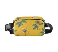 Black - Eyed Susan - Marsupio bicolore alla moda per donne, uomini e adolescenti, borsa multiuso con cinghia regolabile per allenamento, corsa, escursionismo