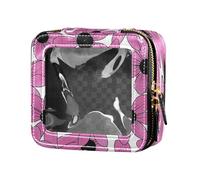 Black-Eyed Susan Simple Line Art Valentines Peach Mini borsa trasparente per trucco trasparente per smalto per unghie borsa organizer per donne