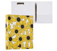 Black-Eyed Susan Simple Line Art Valentinesnes - Raccoglitore a 3 anelli da 3,8 cm, con portablocco, confezione da 2 raccoglitori assortiti, 200 fogli