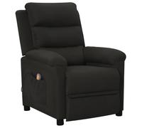 Black Fabric Massage Recliner Chair, divano manuale reclining con vibrazione a 6 punti, schienale regolabile & Footrest, Cozy Seating for Living Room, Bedroom, Office, 74 x 92 x 101,5 cm