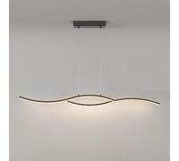 Black Farmhouse Kitchen Island Lighting Linear Chandelier Minimalist Long Strip Pendant Light Dimmable White Ceiling Hanging Fixture for Dining Room Bar Restaurant