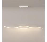 Black Farmhouse Kitchen Island Lighting Linear Chandelier Minimalist Long Strip Pendant Light Dimmable White Ceiling Hanging Fixture for Dining Room Bar Restaurant