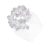 Black Fascinator Pearls Embellished Black Veil Headbands Adjustable Birdcage Fascinator for Wedding Vintage Event Photo Shoot Hairband with Veil