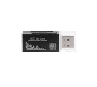 (Black) Fast Speed USB 2.0 Multi Memory Card Reader for SD/SDHC MMC TF MS M2