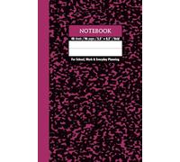 Black & Festival Fuchsia Marble School Notebook - Grid, 96 Pages, 5.5" x 8.5", Soft Matte Cover: For schoolwork, math, science, creative projects, and daily planning