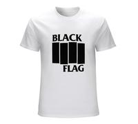 Black Flag American Punk Rock Band Men's Short Sleeve Cotton Shirt for Sport Size L