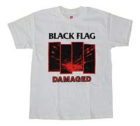 Black Flag T-Shirt Damaged Punk Band White New S-XXL White WhiteM
