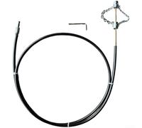 Black Flexible Drain Cleaner Snake - Serpente per lavelli da cucina e bagno | Costruzione in acciaio ad alta resistenza, si adatta a varie profondità del tubo per una rimozione completa del blocco