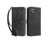 (Black) For Fairphone 5 Phone Case Rfid Blocking Stand Phone Wallet Cover With Strap