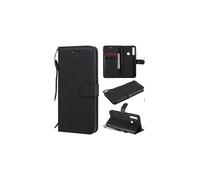 (Black) For Huawei Y6p Solid Color Horizontal Flip Protective Leather Phone Case