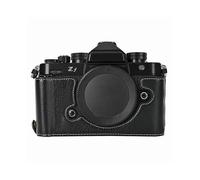 (Black) For Nikon Z f Tree Bark Leather Bottom Case Half Camera Cover with Battery Opening